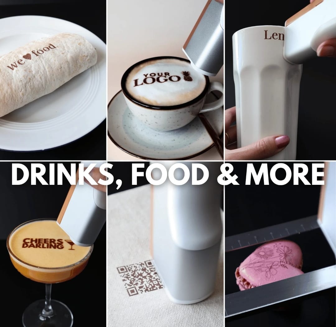 Coffee printer ile içecek yüzeyine baskı örneği